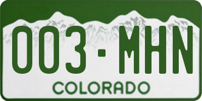 CO license plate 003MHN