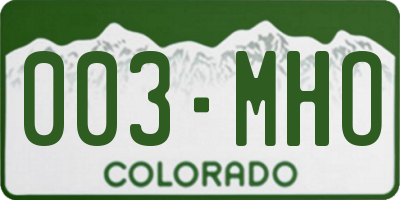 CO license plate 003MHO