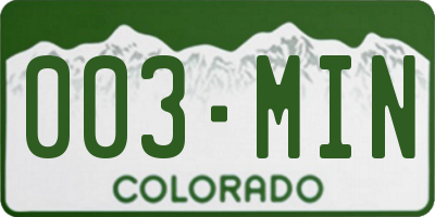 CO license plate 003MIN