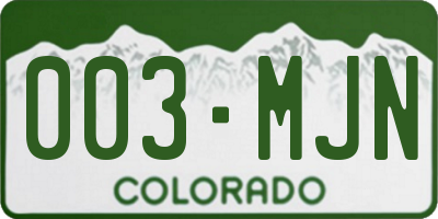 CO license plate 003MJN