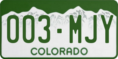 CO license plate 003MJY