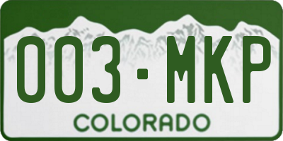 CO license plate 003MKP