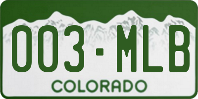 CO license plate 003MLB