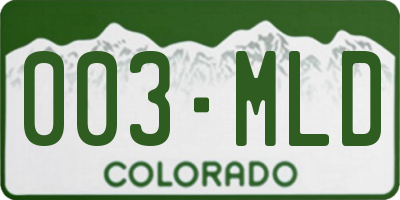 CO license plate 003MLD