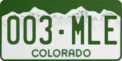 CO license plate 003MLE