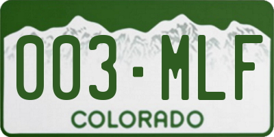 CO license plate 003MLF