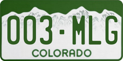 CO license plate 003MLG