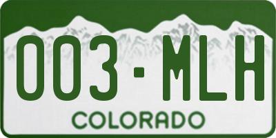 CO license plate 003MLH