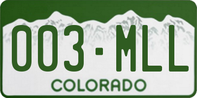 CO license plate 003MLL