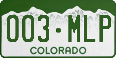 CO license plate 003MLP