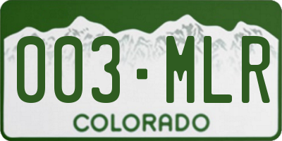 CO license plate 003MLR