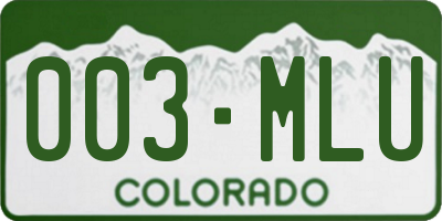 CO license plate 003MLU