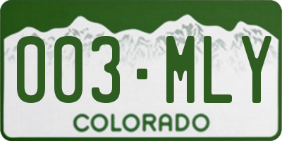 CO license plate 003MLY