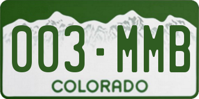 CO license plate 003MMB