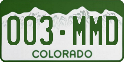 CO license plate 003MMD