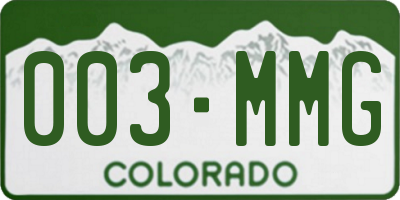 CO license plate 003MMG