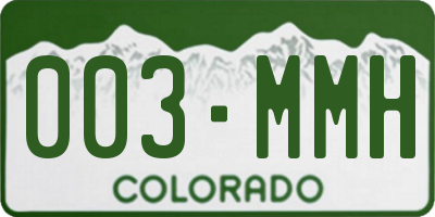 CO license plate 003MMH