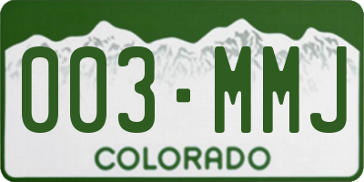 CO license plate 003MMJ