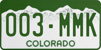 CO license plate 003MMK