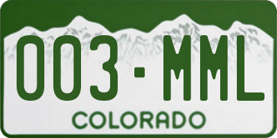 CO license plate 003MML