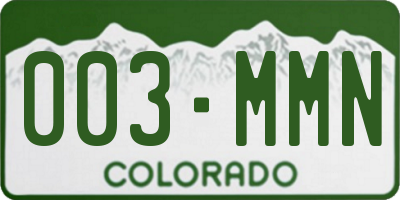 CO license plate 003MMN