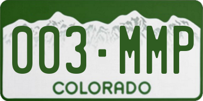 CO license plate 003MMP