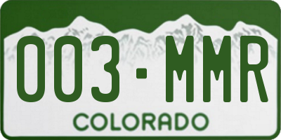 CO license plate 003MMR