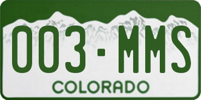 CO license plate 003MMS