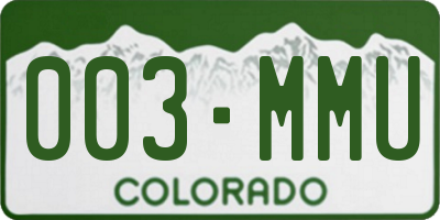 CO license plate 003MMU