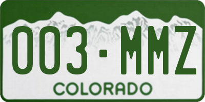 CO license plate 003MMZ