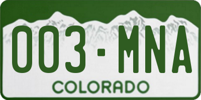 CO license plate 003MNA