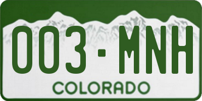 CO license plate 003MNH