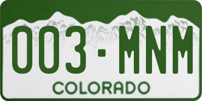 CO license plate 003MNM