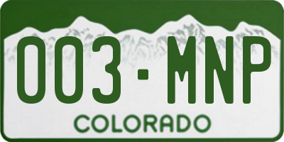 CO license plate 003MNP