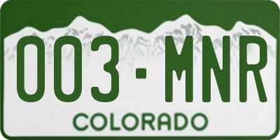 CO license plate 003MNR