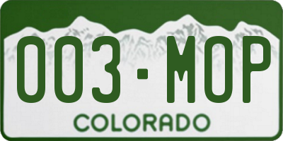 CO license plate 003MOP