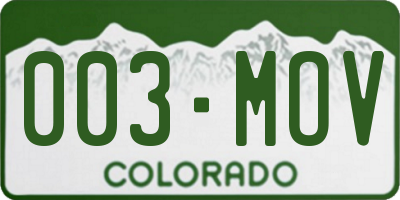 CO license plate 003MOV