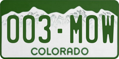 CO license plate 003MOW