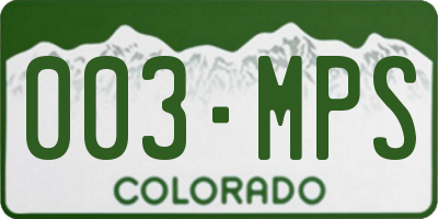 CO license plate 003MPS