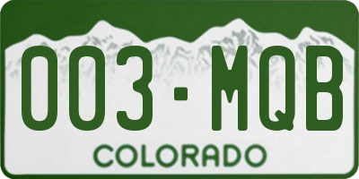 CO license plate 003MQB