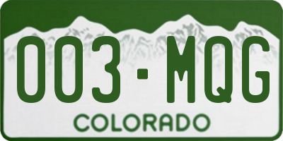 CO license plate 003MQG