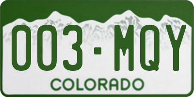 CO license plate 003MQY