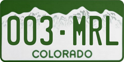 CO license plate 003MRL