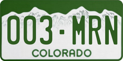 CO license plate 003MRN