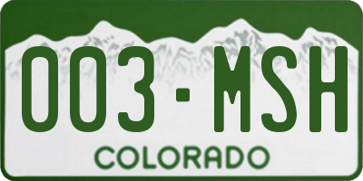 CO license plate 003MSH