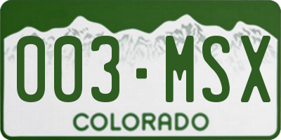 CO license plate 003MSX