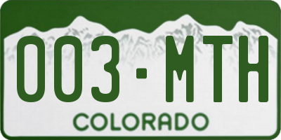 CO license plate 003MTH