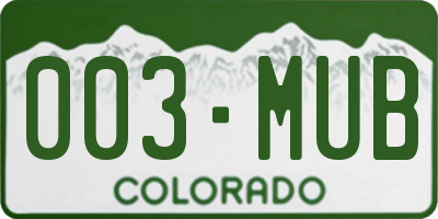 CO license plate 003MUB