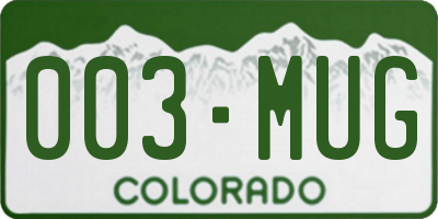 CO license plate 003MUG