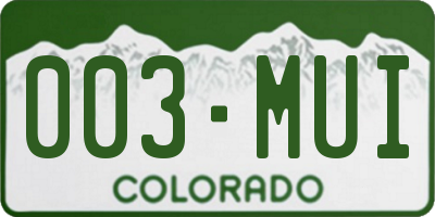 CO license plate 003MUI
